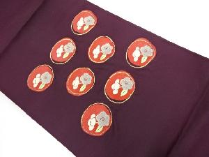 アンティーク　丸紋に梅模様織出し袋帯（材料）